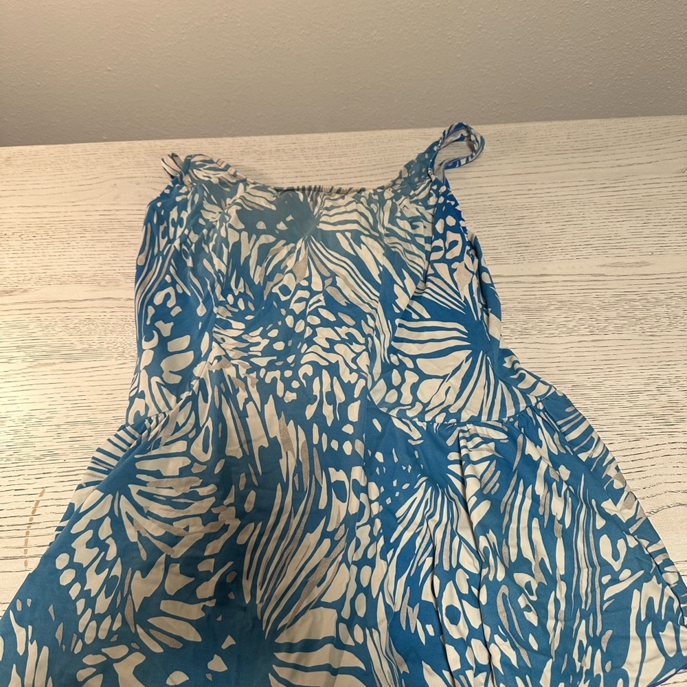Blue and White Patterned one piece